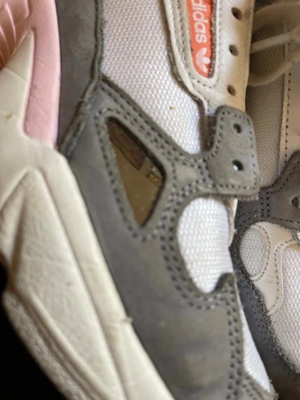 Adidas Originals Falcon White Grey Pink Chunky Sneakers CG6214 Women's Size 5 - Picture 5 of 16